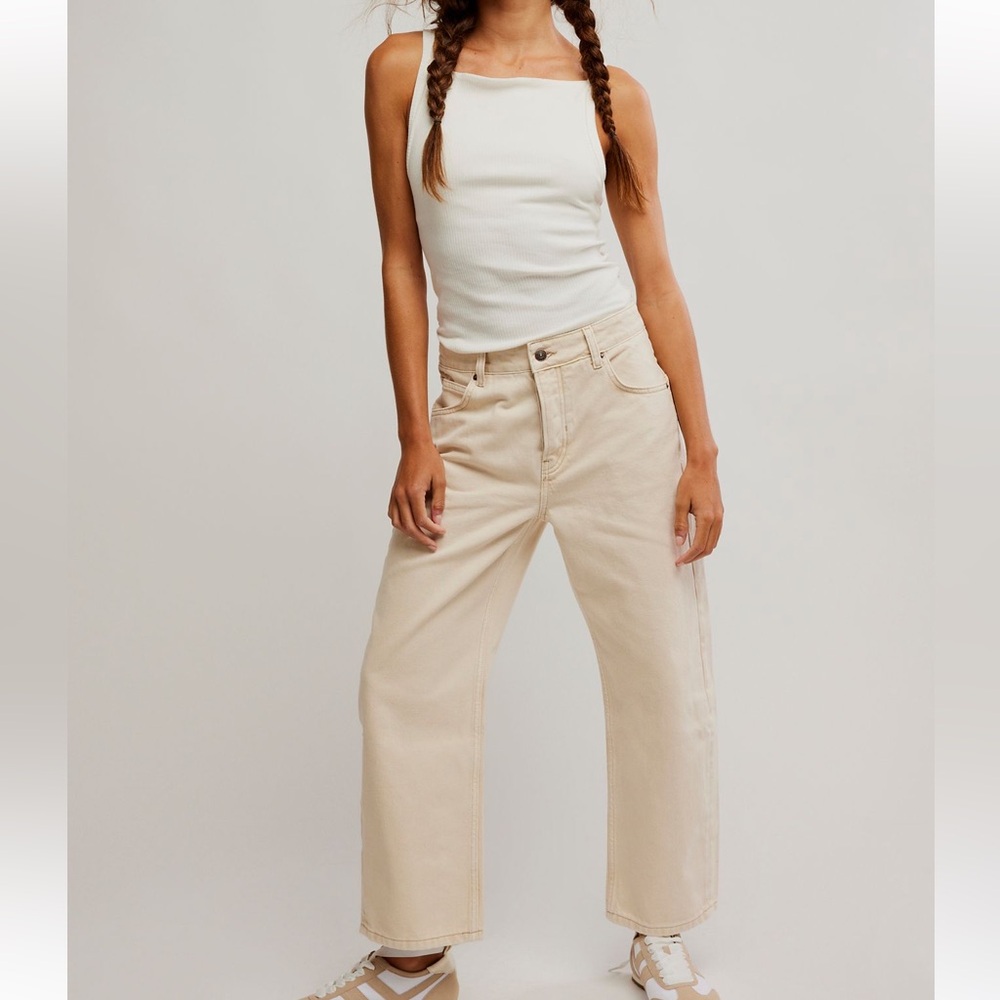 32)Free People We the Free Deep Trance MidRise Boyfriend Jeans-minor Flaw NWT